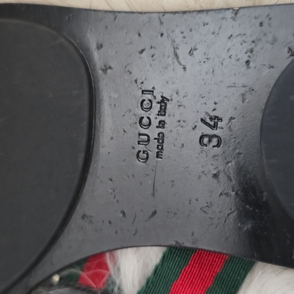 Gucci Interlocking Double G Logo Thong Flip Flap Sandals Guccissima Sz 34 IT - Picture 10 of 17